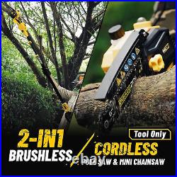 2-IN-1 Cordless 6 Pole Saw & Chainsaw for Dewalt 20V MAX Battery, Brushless Mo