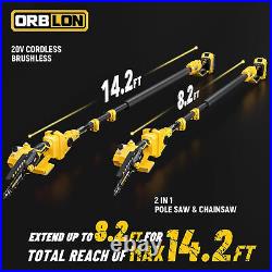 2-IN-1 Cordless 6 Pole Saw & Chainsaw for Dewalt 20V MAX Battery, Brushless Mo