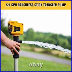 Cordless Stick Water Transfer Pump for Dewalt 20V MAX Battery, 720GPH Brushless