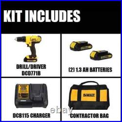 DEWALT 20-Volt MAX Cordless 1/2 In. Drill/Driver with Batteries, Charger & Bag