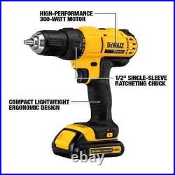 DEWALT 20-Volt MAX Cordless 1/2 In. Drill/Driver with Batteries, Charger & Bag