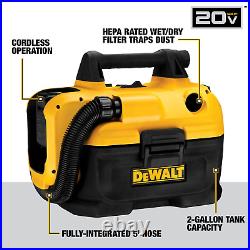 DEWALT 20-Volt Max 2-Gallons Cordless Wet/Dry Shop Vacuum (Tool Only)