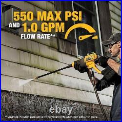 DEWALT 20V MAX 550 PSI 1.0 GPM Cold Water Cordless Battery Power Tool Only