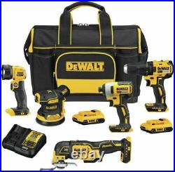 DEWALT 20V MAX Cordless 5-Tool Combo Kit With Contractor Bag