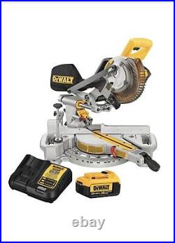 DEWALT 20V MAX Cordless 7 1/4 in. Sliding Miter Saw Kit DCS361M1 (4 Ah) Battery