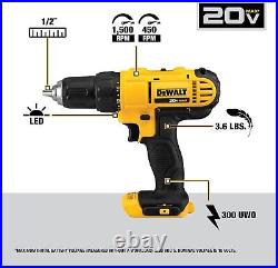 DEWALT 20V MAX Cordless Drill & Impact Driver Power Tool Combo Kit /w 2Batteries