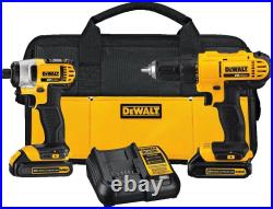 DEWALT 20V MAX Cordless Drill and Impact Driver, 2 Batteries and Charger