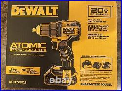 DEWALT ATOMIC 20V MAX Cordless Brushless Compact 1/2 Drill Driver Kit- DCD708C2