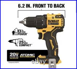 DEWALT ATOMIC 20V MAX Cordless Brushless Compact 1/2 Drill Driver Kit- DCD708C2