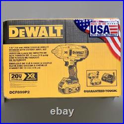 DEWALT DCF899P2 20V MAX XR 1/2-Inch Cordless Impact Wrench Kit with Detent Anvil