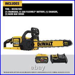 DeWalt DCCS670X1 60V MAX FLEXVOLT BL Li-Ion 16 Cordless Chainsaw Kit (3 Ah) New