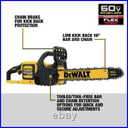 DeWalt DCCS670X1 60V MAX FLEXVOLT BL Li-Ion 16 Cordless Chainsaw Kit (3 Ah) New