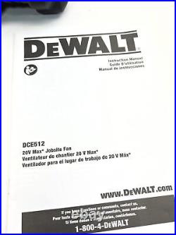Dewalt 20V MAX Jobsite Fan Cordless DCE512B (FAN ONLY) (OB)