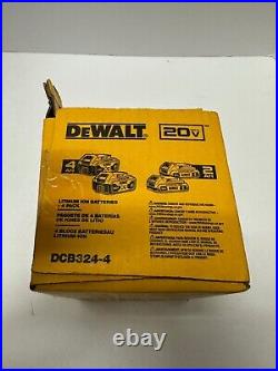 Dewalt DCB324-4 4 PACK 20V Volt CORDLESS Max Lithium-Ion 2.0Ah / 4.0Ah Batteries