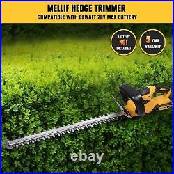 Mellif Cordless Hedge Trimmer for DeWALT 20V Max Battery Bare Tool Brushless