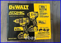 New Dewalt Atomic 20-volt Max Drill/impact Cordless Brushless Dck278c2